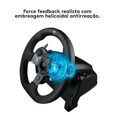 Volante Logitech G920 Driving Force para Xbox Series X|S, Xbox One e PC - 941-000122