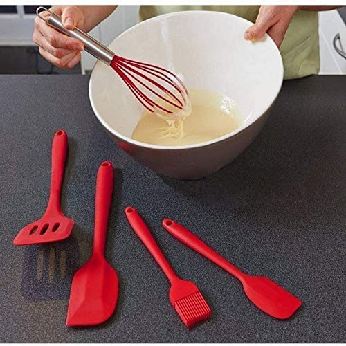Conjunto de utensílios de cozinha 10pcs, silicone resistente ao calor utensílios de cozinha antiaderente ferramentas de cozimento, Turner, Whisk, Colher, Escova, espátula, ladle slotted turner Tongs P