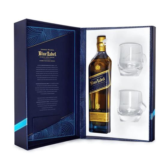 Kit Whisky Blue Label com 2 Copos JOHNNIE WALKER 750m