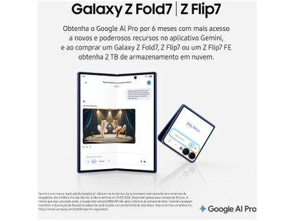 Smartphone Samsung Galaxy Z Flip7 FE 128GB Preto 5G 8GB RAM Tela 6,7" Câm. Dupla de 50MP Galaxy AI