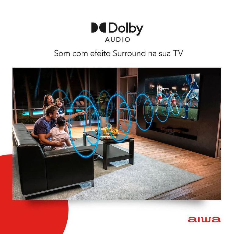 Smart TV 43" LED AIWA BL-02-A 2 HDMI 2 USB Processador Quad Core - Preto