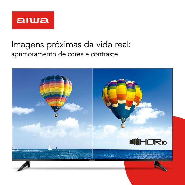 Smart TV 43" LED AIWA BL-02-A 2 HDMI 2 USB Processador Quad Core - Preto