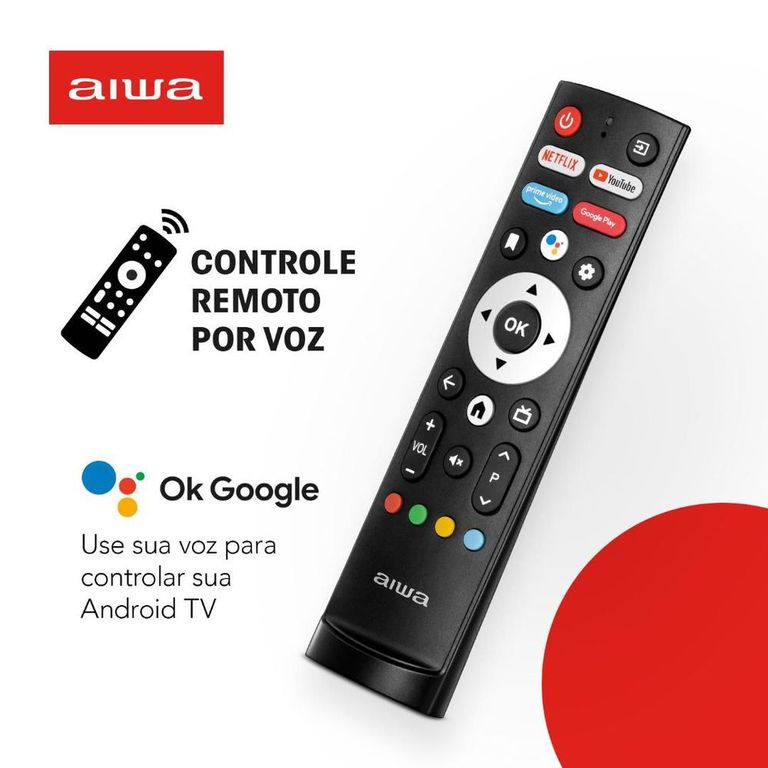 Smart TV 43" LED AIWA BL-02-A 2 HDMI 2 USB Processador Quad Core - Preto